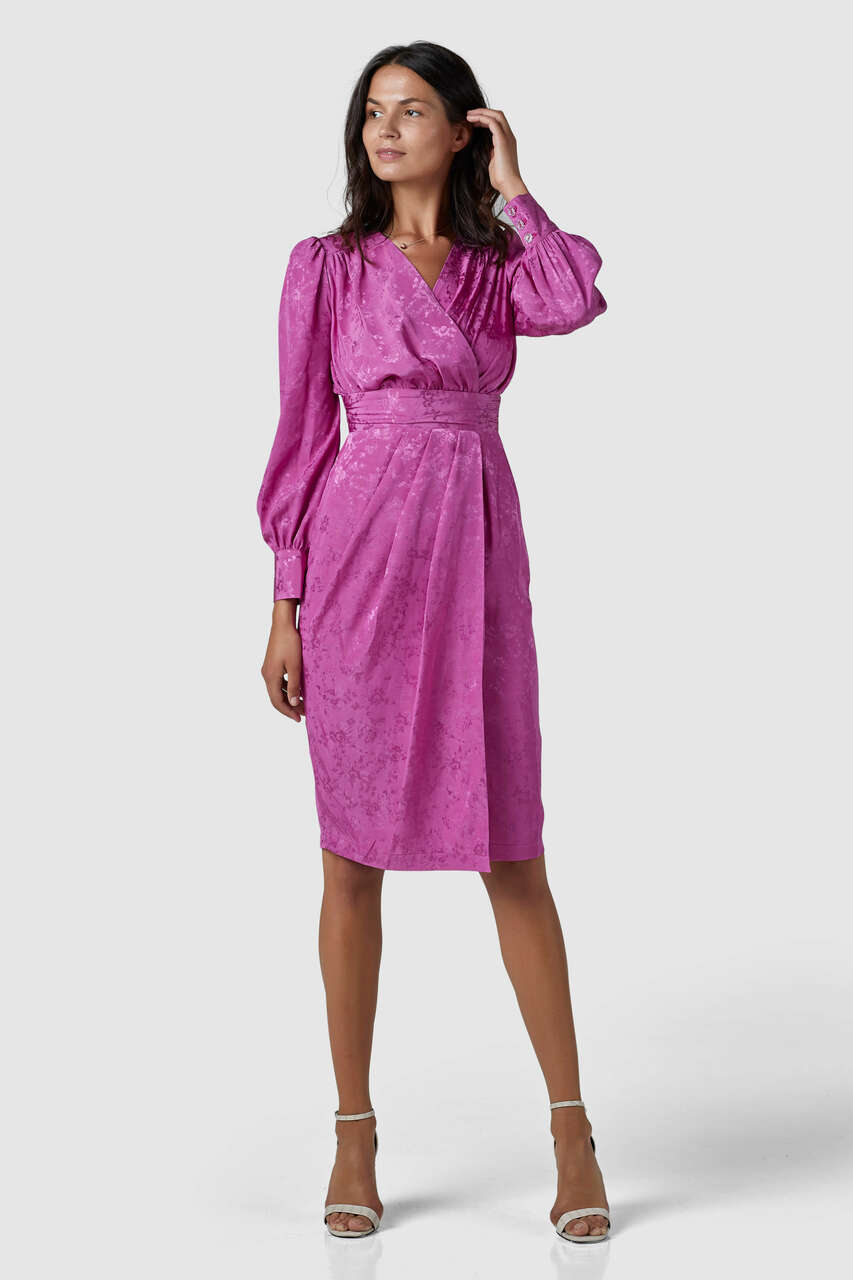 MAGENTA WRAP DRESS – Silk Peaches